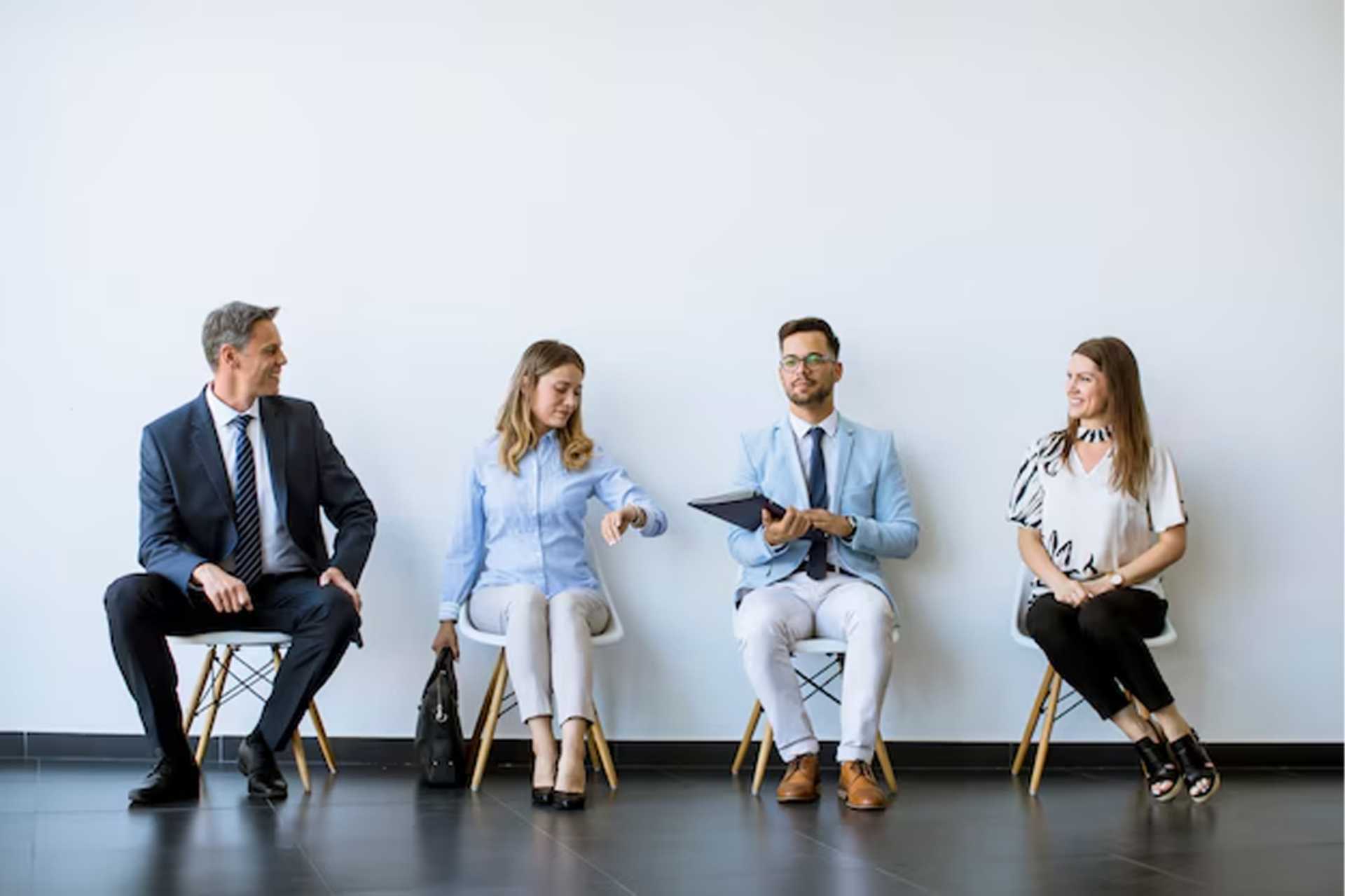 Wartezimmer mit vier Personen